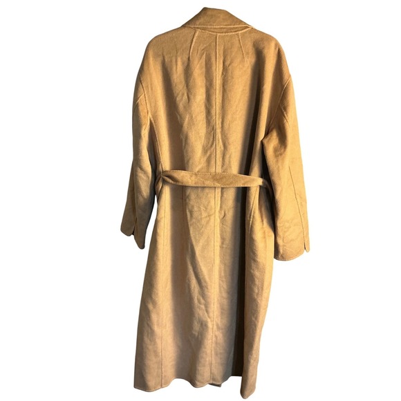 GAP Oversized Wool Coat Camel Tan Double Breasted Belted L Tall - Picture 2 of 6